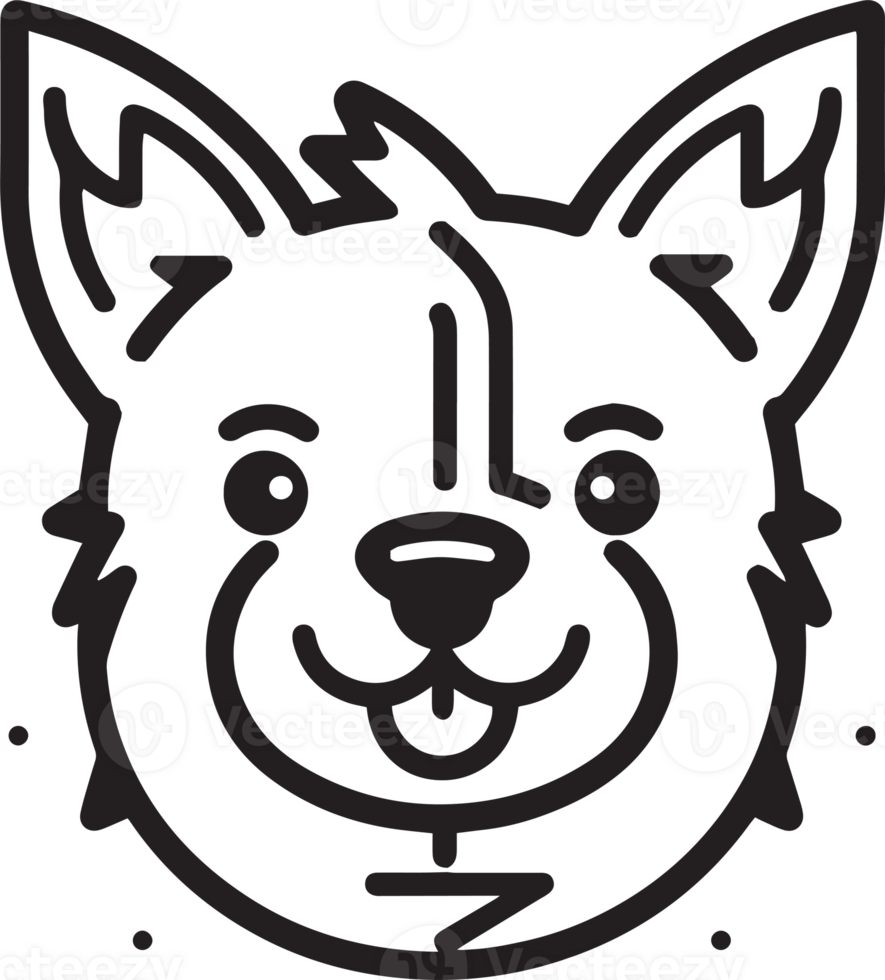 cute dog logo in flat style png