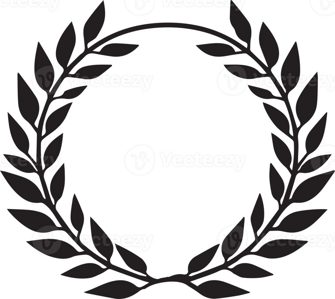Hand Drawn leaf wreath in flat style png