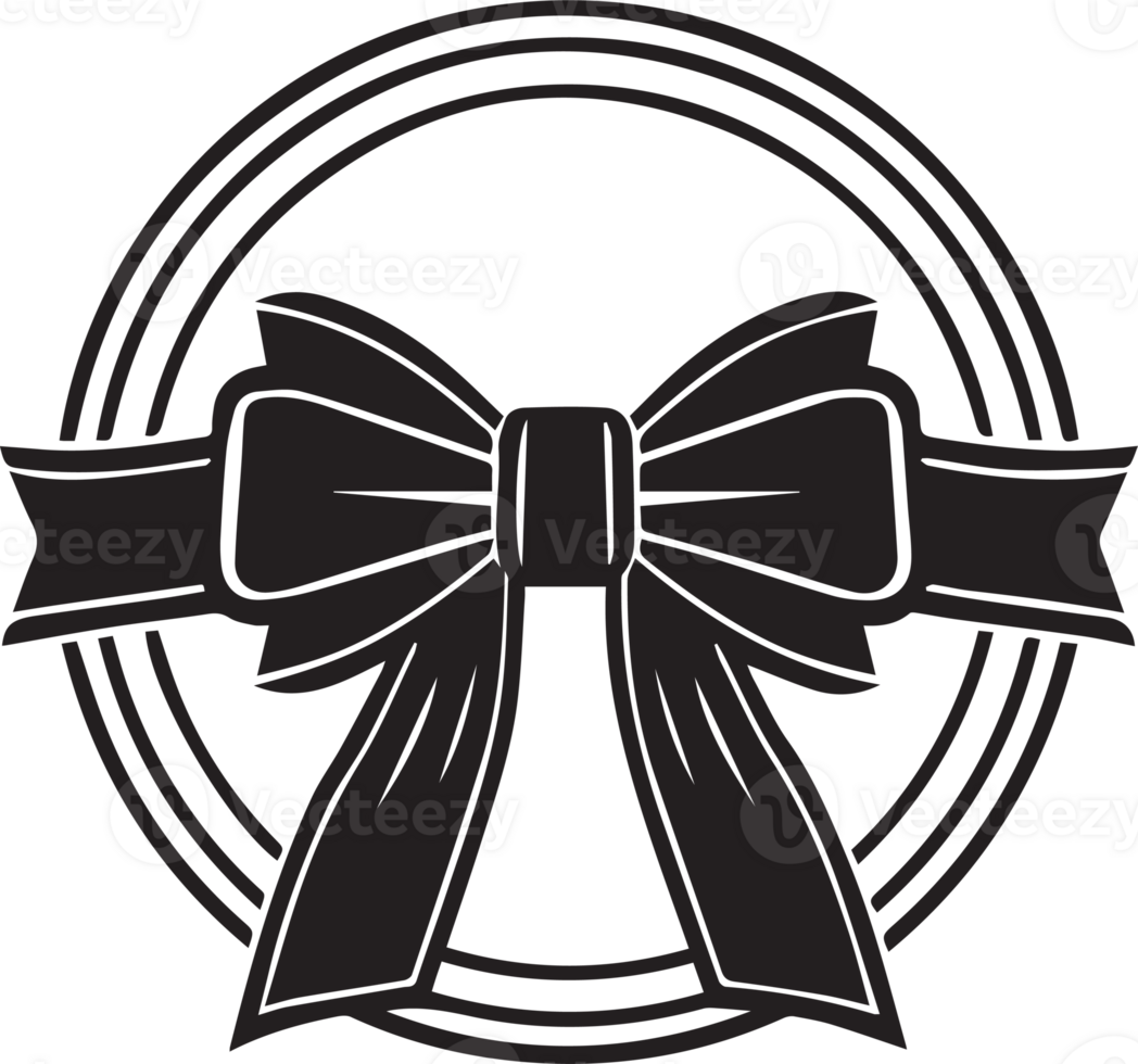 Hand Drawn vintage ribbon logo in flat style png