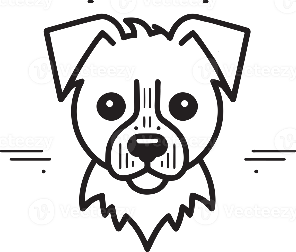cute dog logo in flat style png