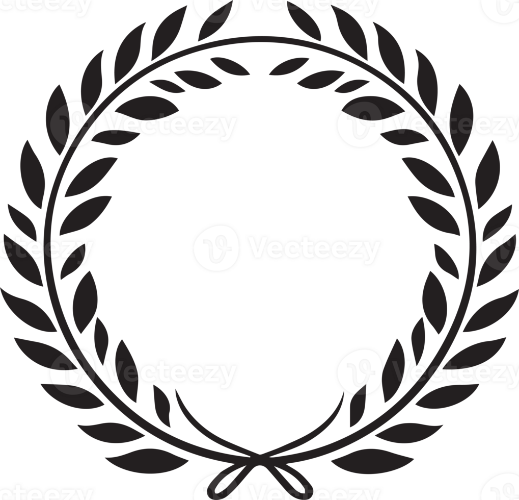Hand Drawn leaf wreath in flat style png