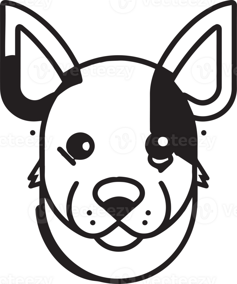 cute dog logo in flat style png