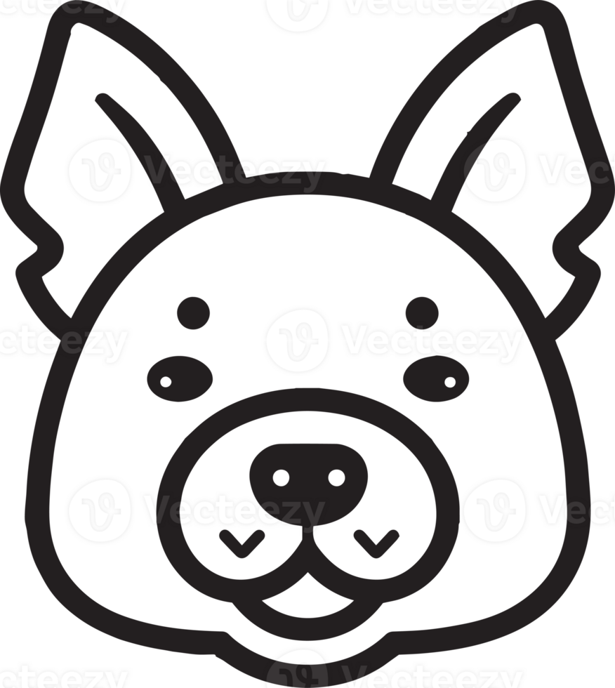 cute dog logo in flat style png