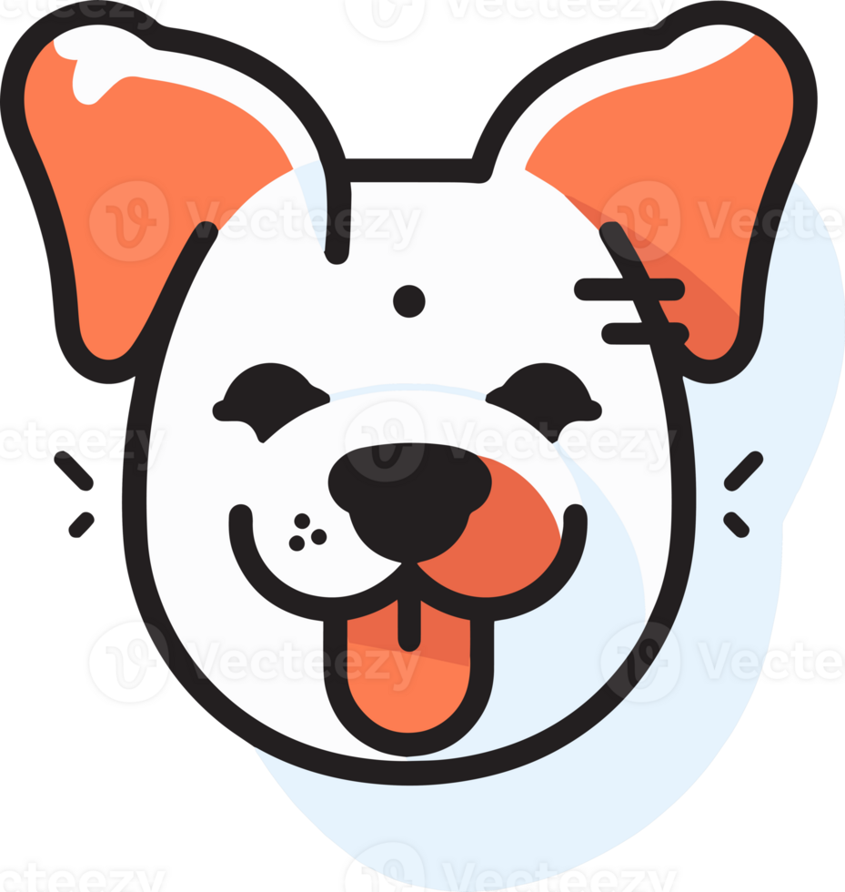 cute dog logo in flat style png