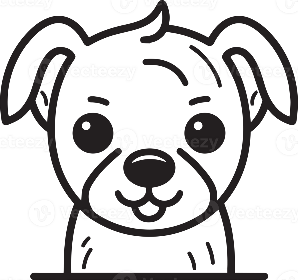 cute dog logo in flat style png
