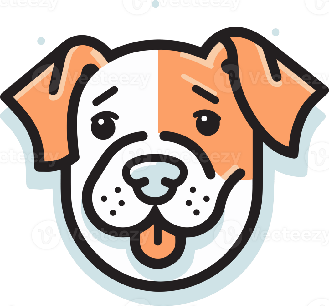 cute dog logo in flat style png