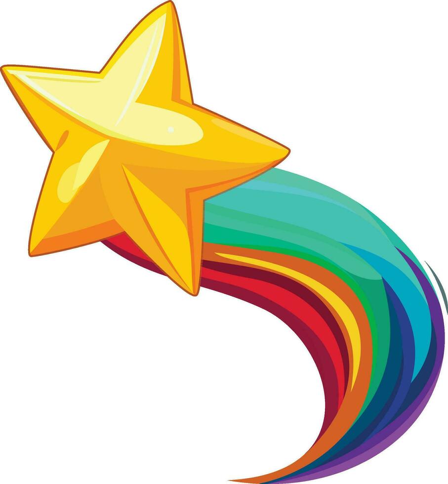 Star with a rainbow tail vector illustration, symbol of pre hospital emergency care or LGBT community symbol vector image