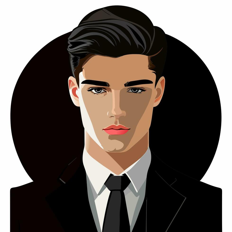 retrato de un hermoso joven hombre en un negro traje. generativo ai foto