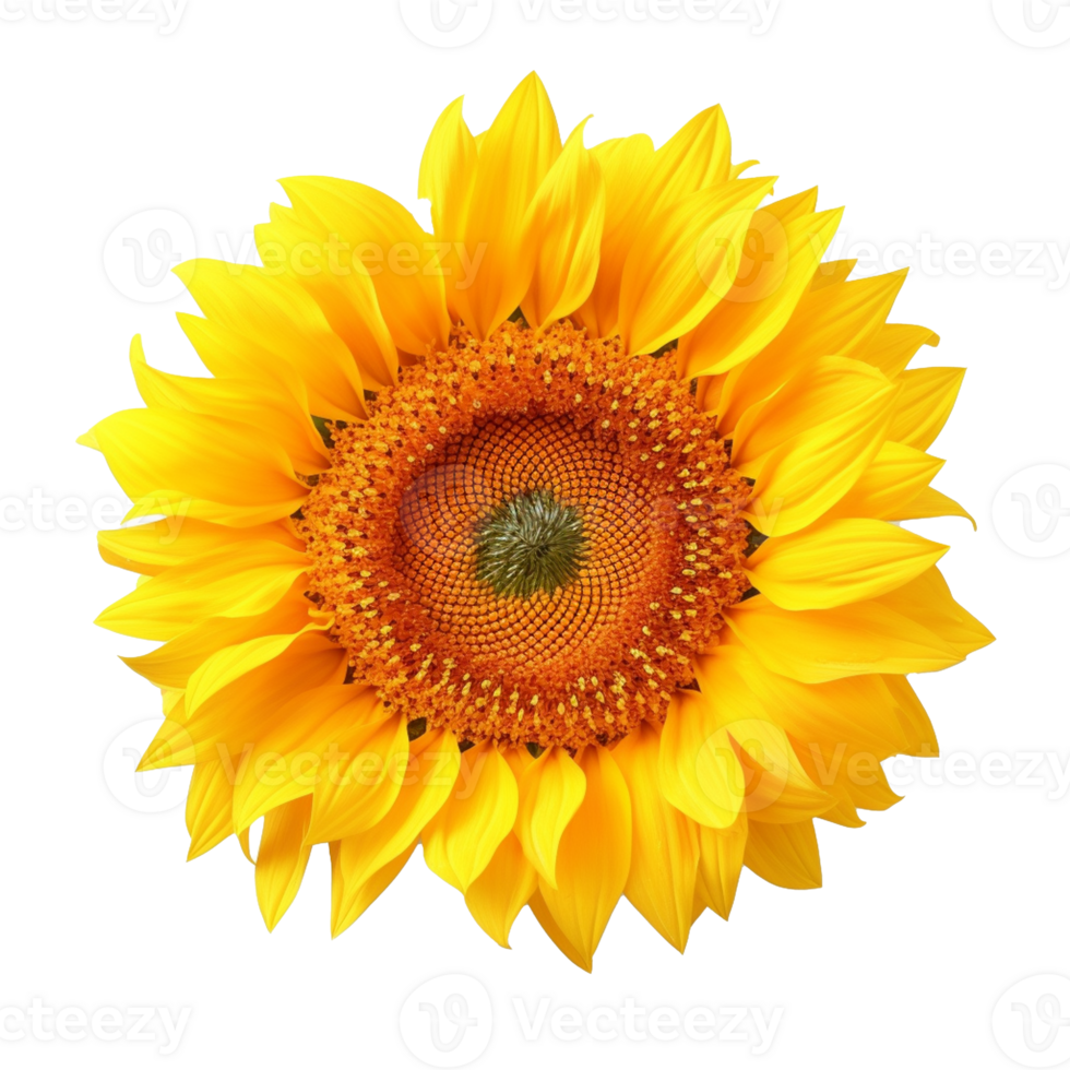 Sunflower isolated on background with Generative AI png