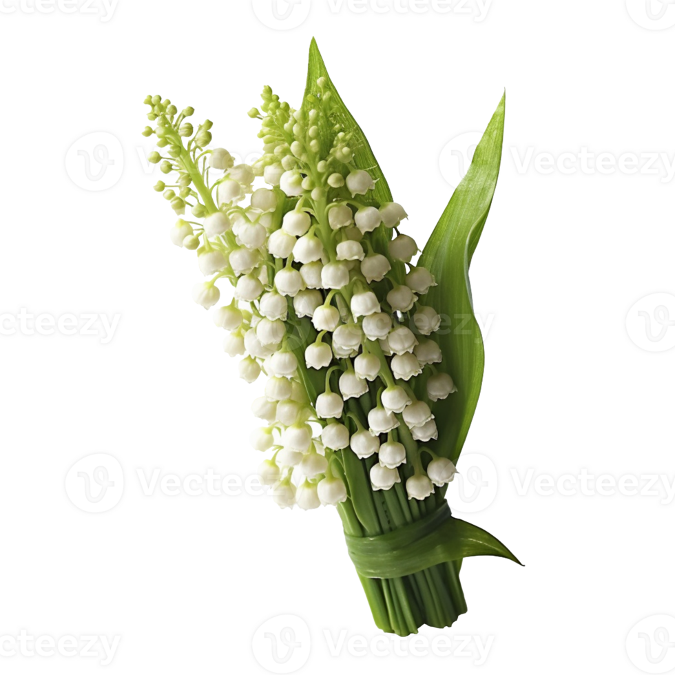 Lily of the Valley flower isolated on background with Generative AI png