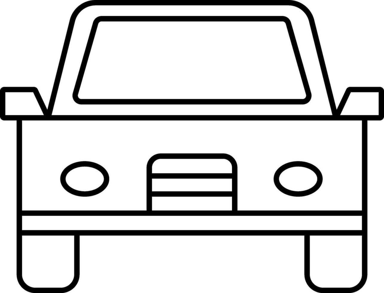 Black Stroke Illustration Of Car Icon. vector