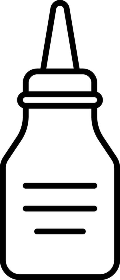 Oil Or Glue Bottle Icon In Thin Line Art. vector
