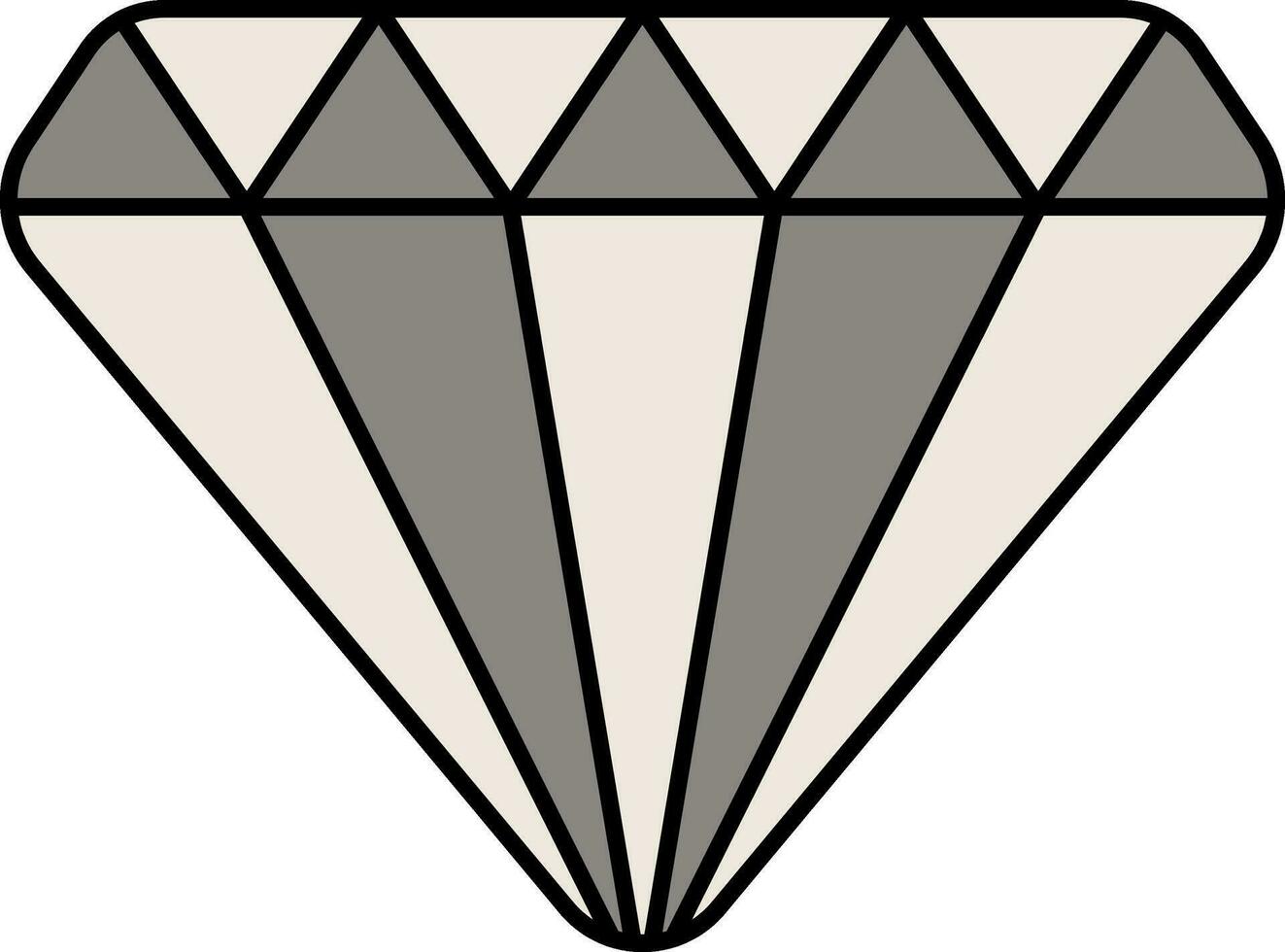 Isolated Diamond Icon In Grey And White Color. vector