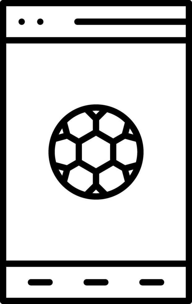 Soccer In Smatphone Screen Outline Icon. vector