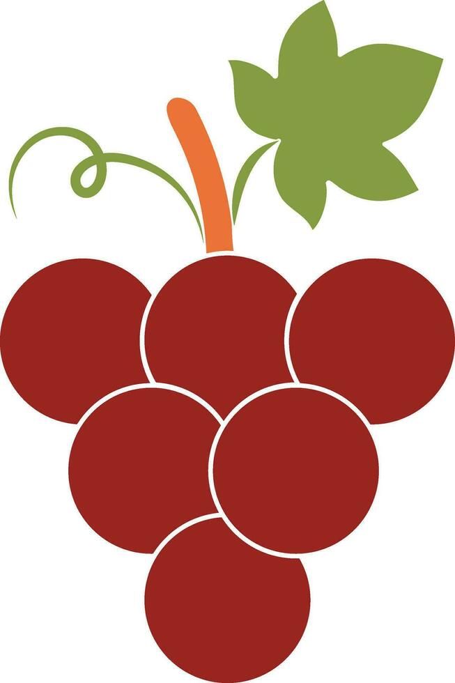 Isolated Grape Fruit Icon In Red And Green Color. vector