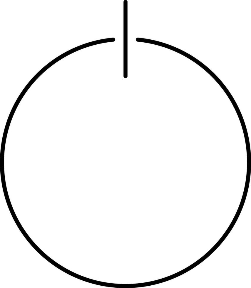 Illustration Of Power Button Icon In Black Linear Art. vector