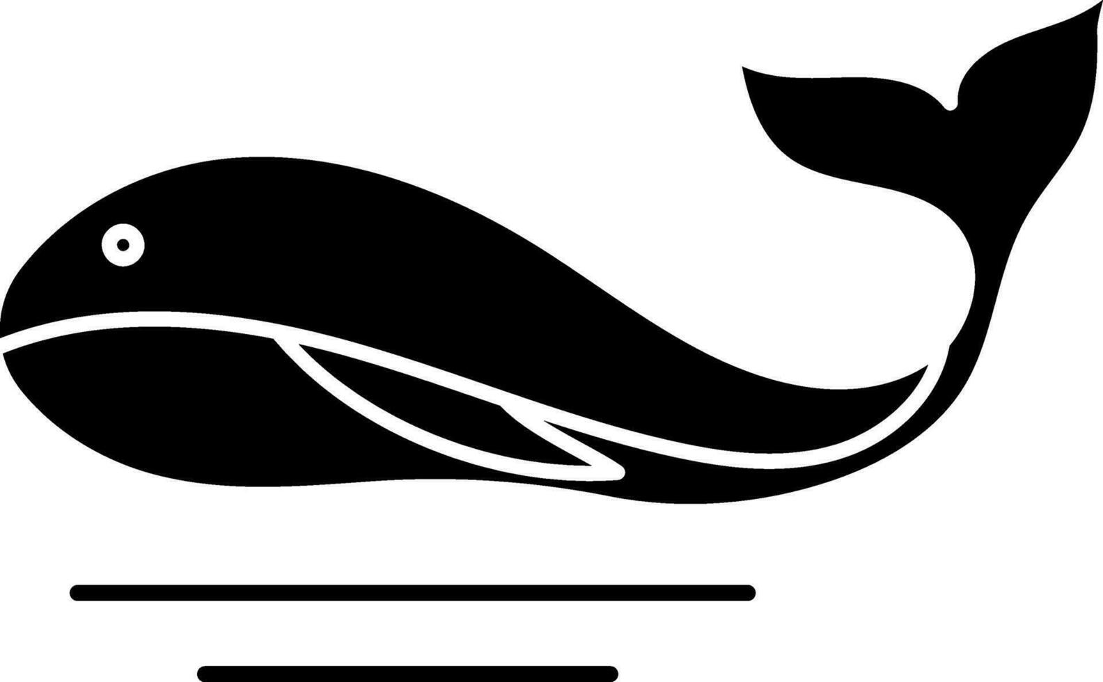 Whale Icon Or Symbol In black and white Color. vector