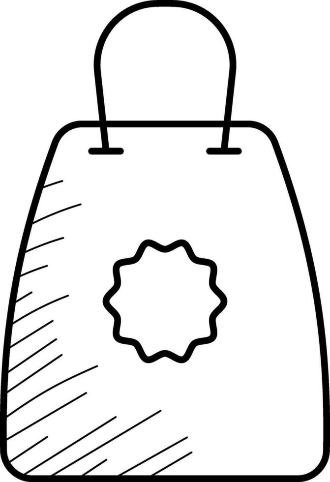 Shopping Bag Icon In Black Line Art. vector