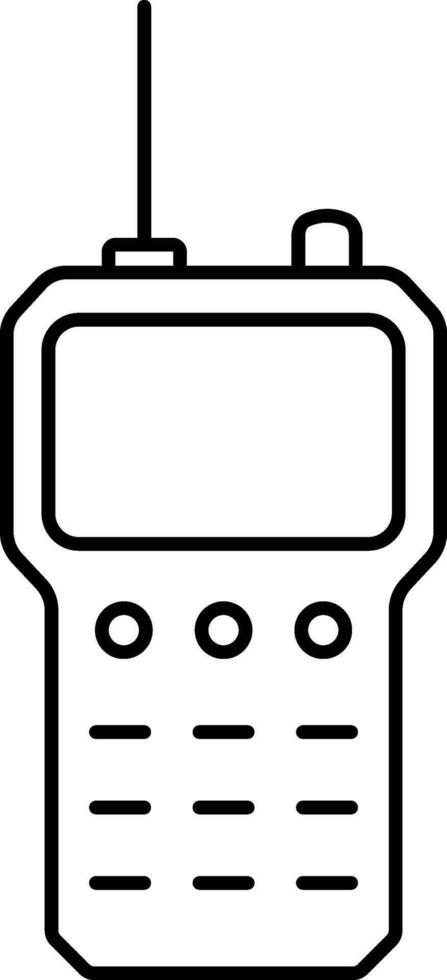 Flat Style Walkie Talkie Line Art Icon. vector