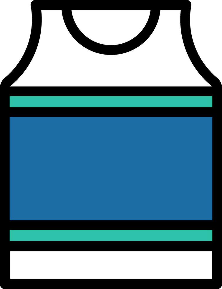 Blue And White Undershirt Or Tank Top Icon. vector