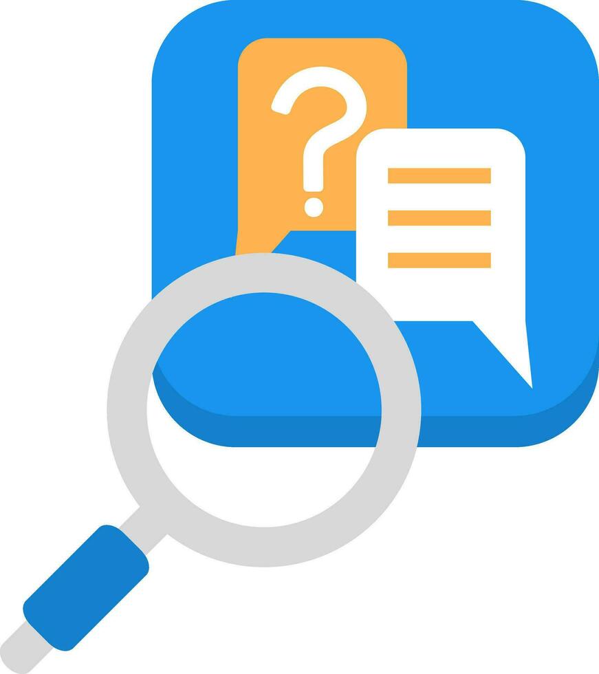 Search FAQ Icon In Colorful. vector