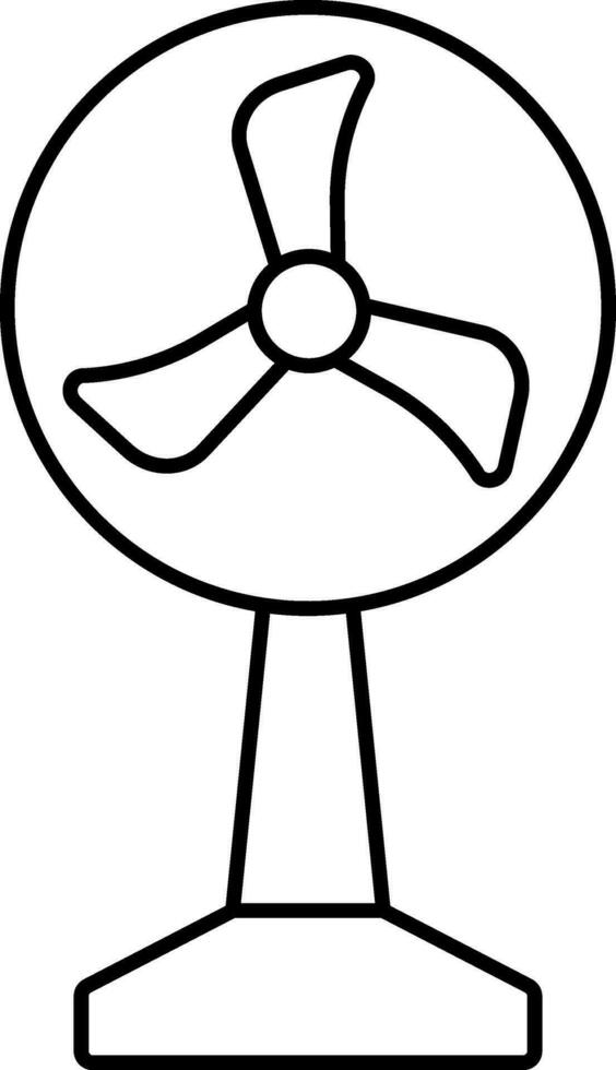 Pedestal Fan Icon In Black Outline. vector