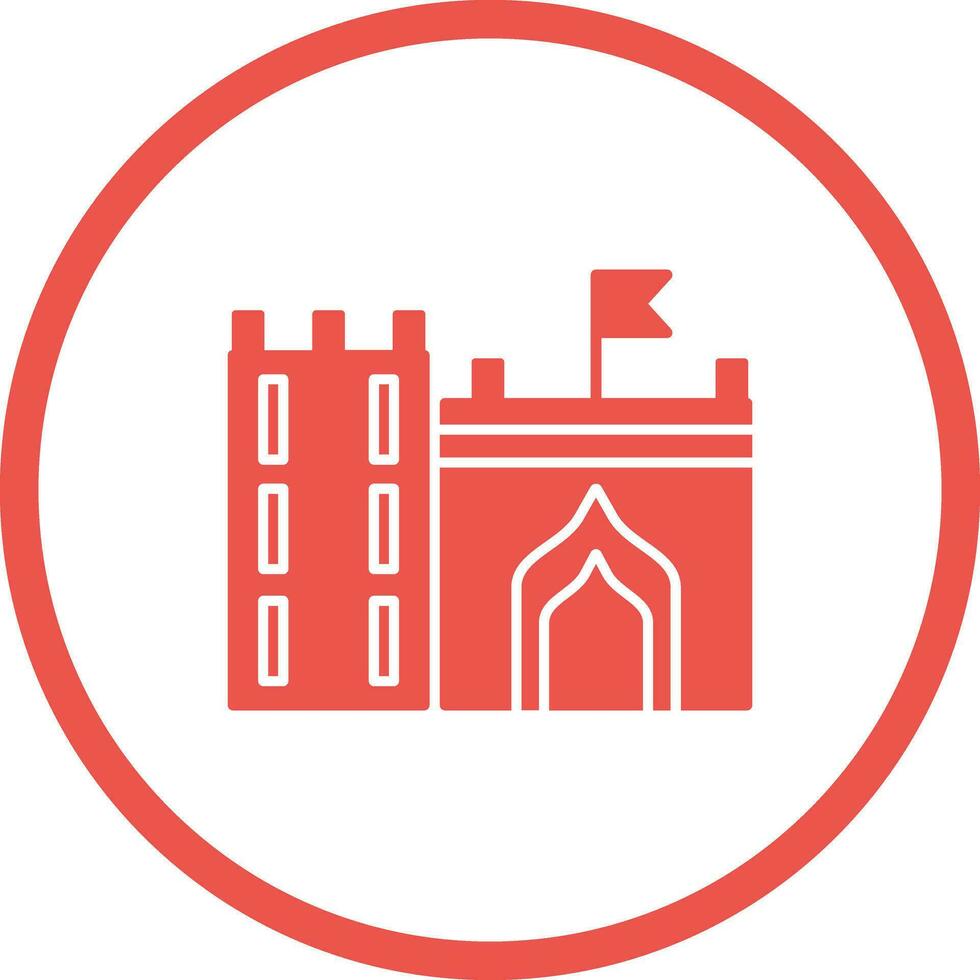 Castle with Flag Vector Icon