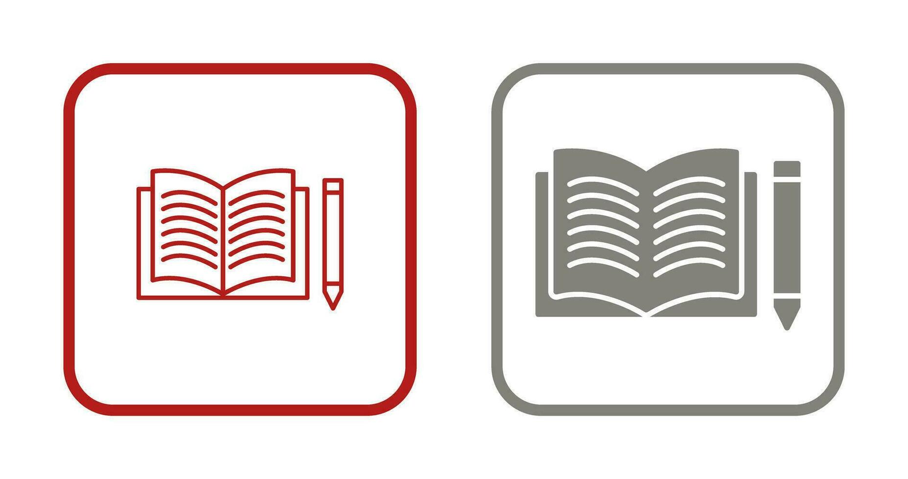 Unique Pencil and Book Vector Icon