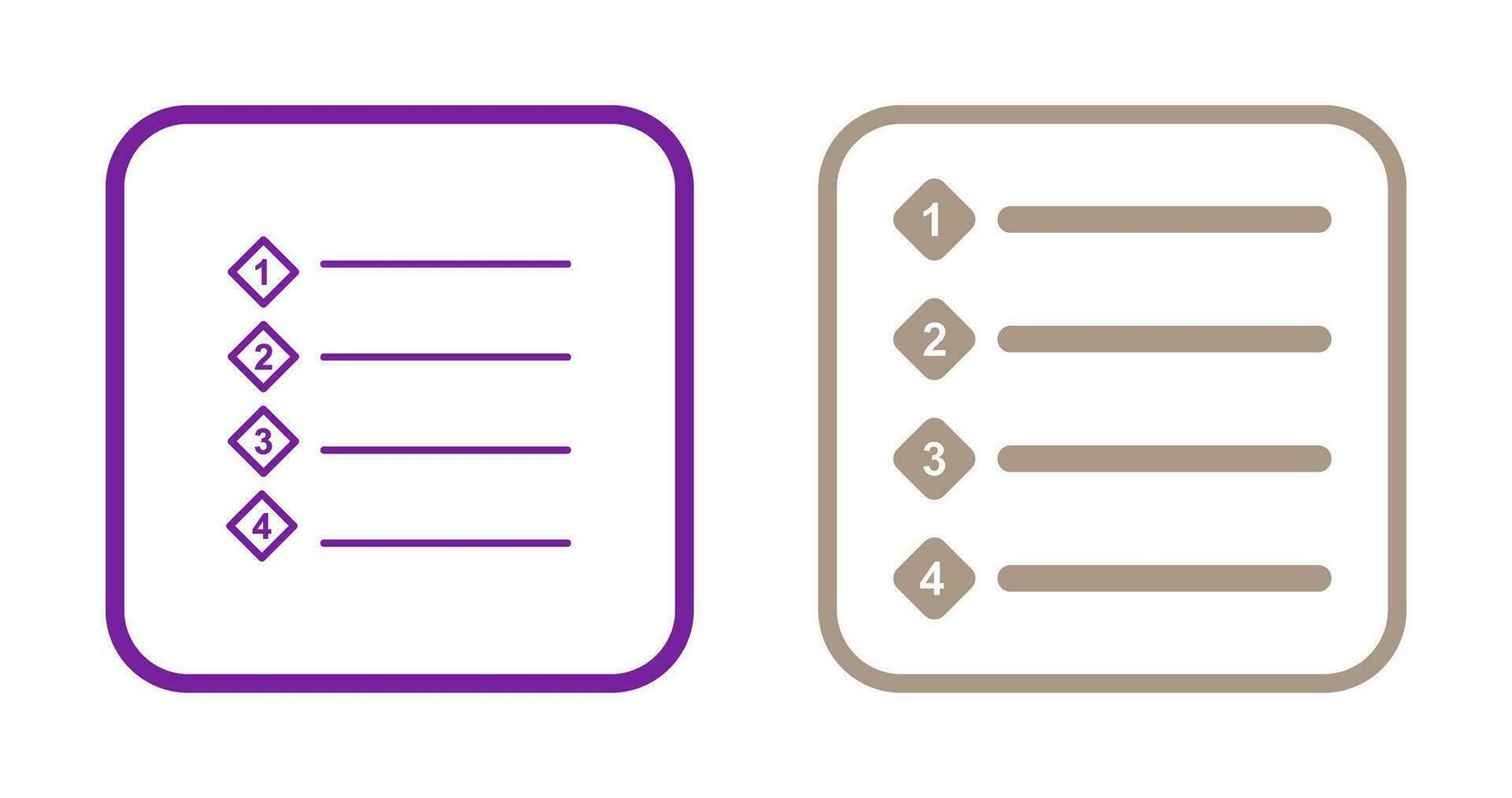 Unique Numbered list Vector Icon