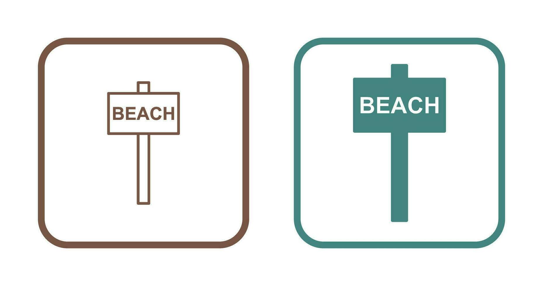 Beach Sign Vector Icon