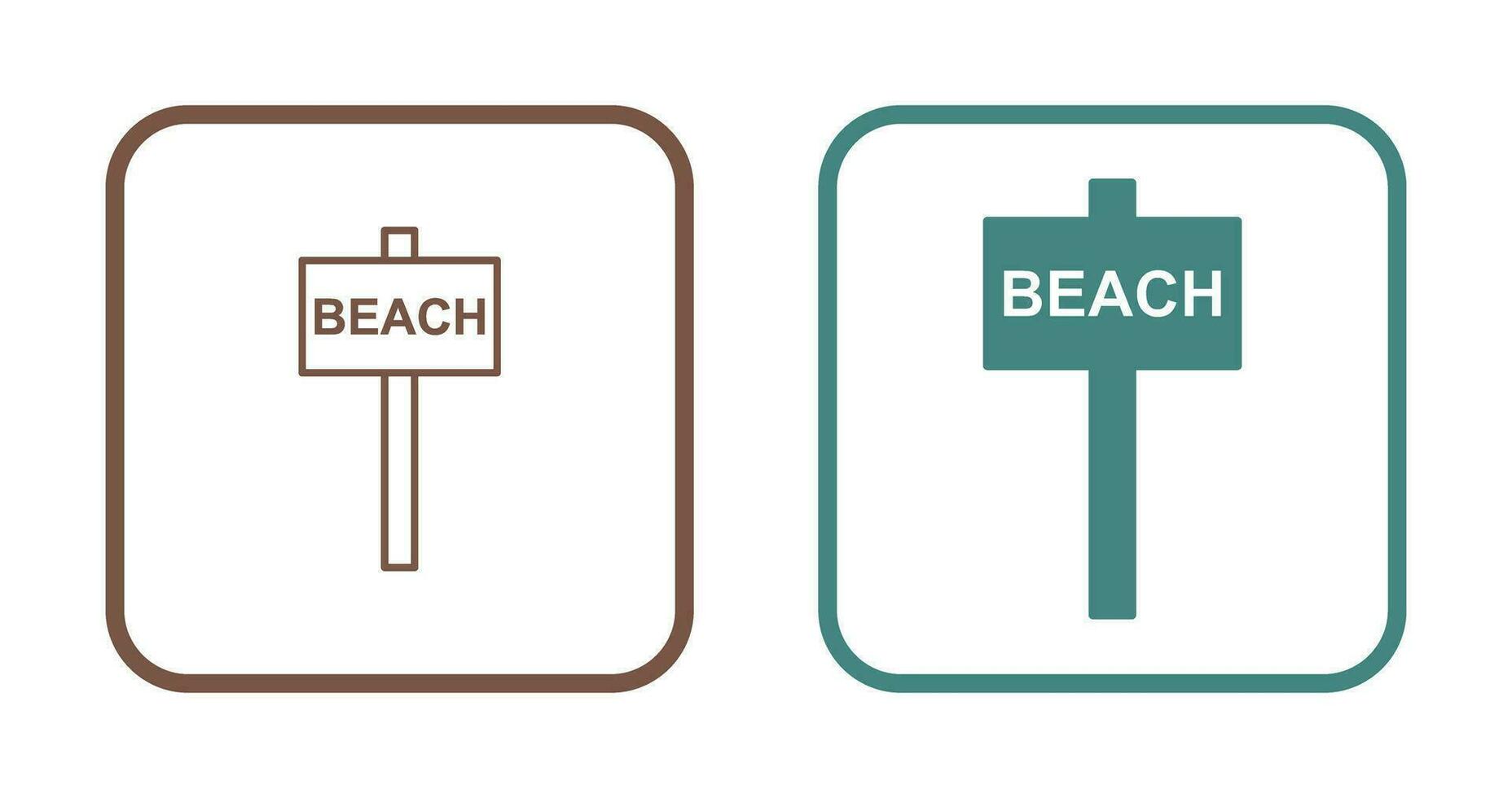 icono de vector de señal de playa