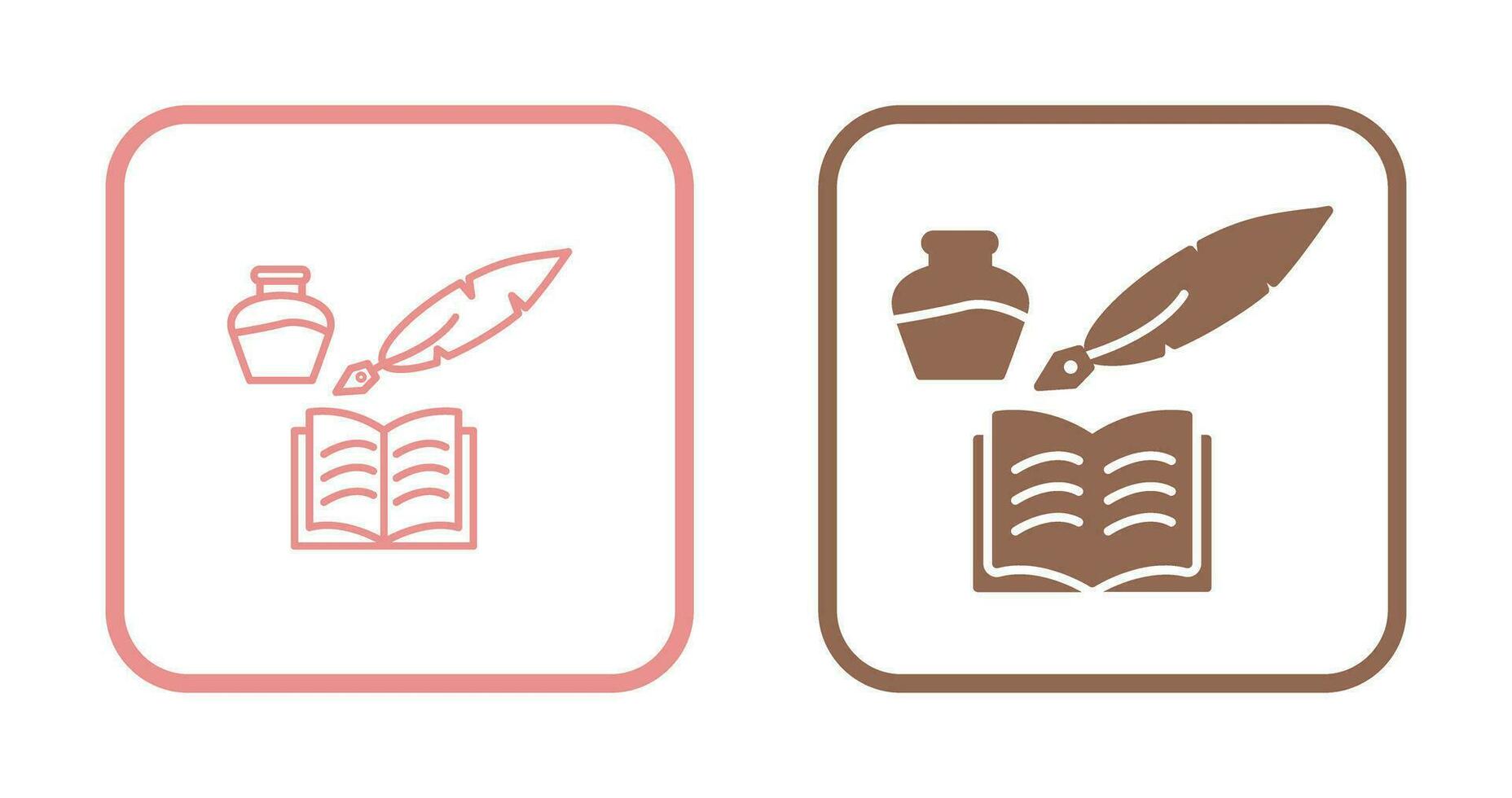 Unique Quill and Book Vector Icon