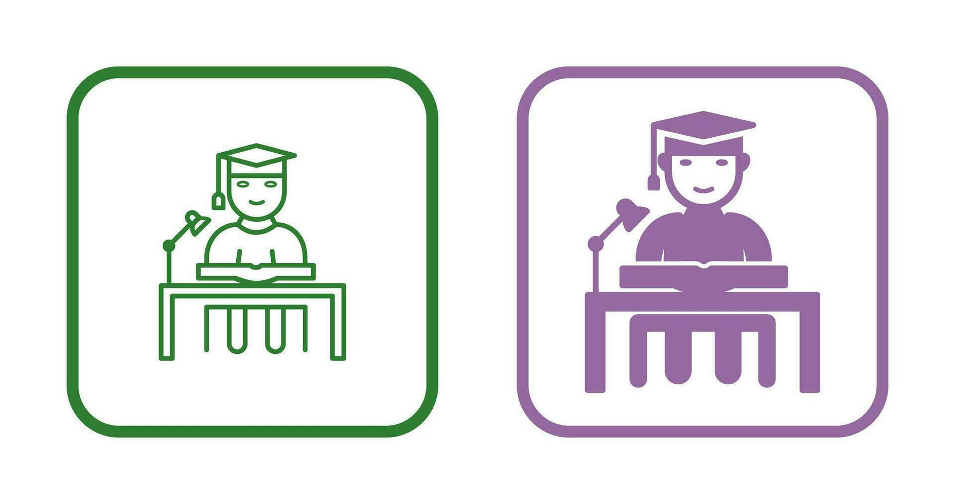 Unique Studying on Desk Vector Icon