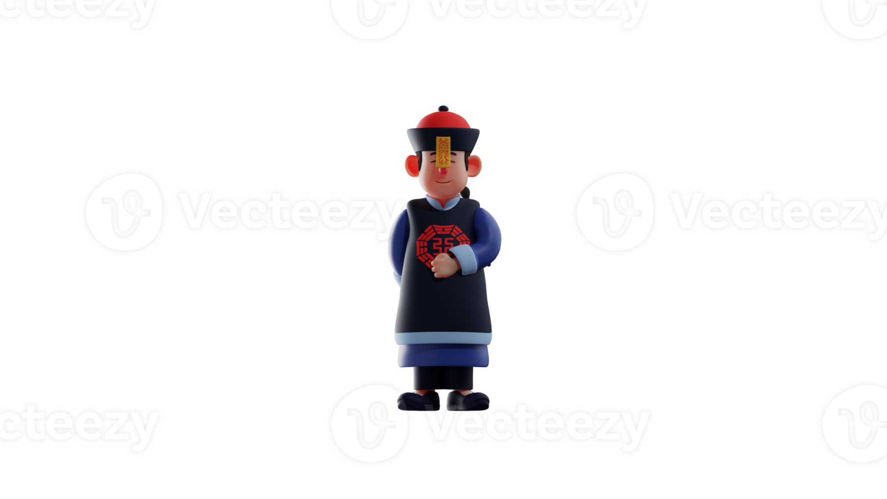 3D illustration. Handsome vampire 3D cartoon character. Vampire put one hand in front of the body. The Vampire smiled sweetly and stood up elegantly. 3D cartoon character png