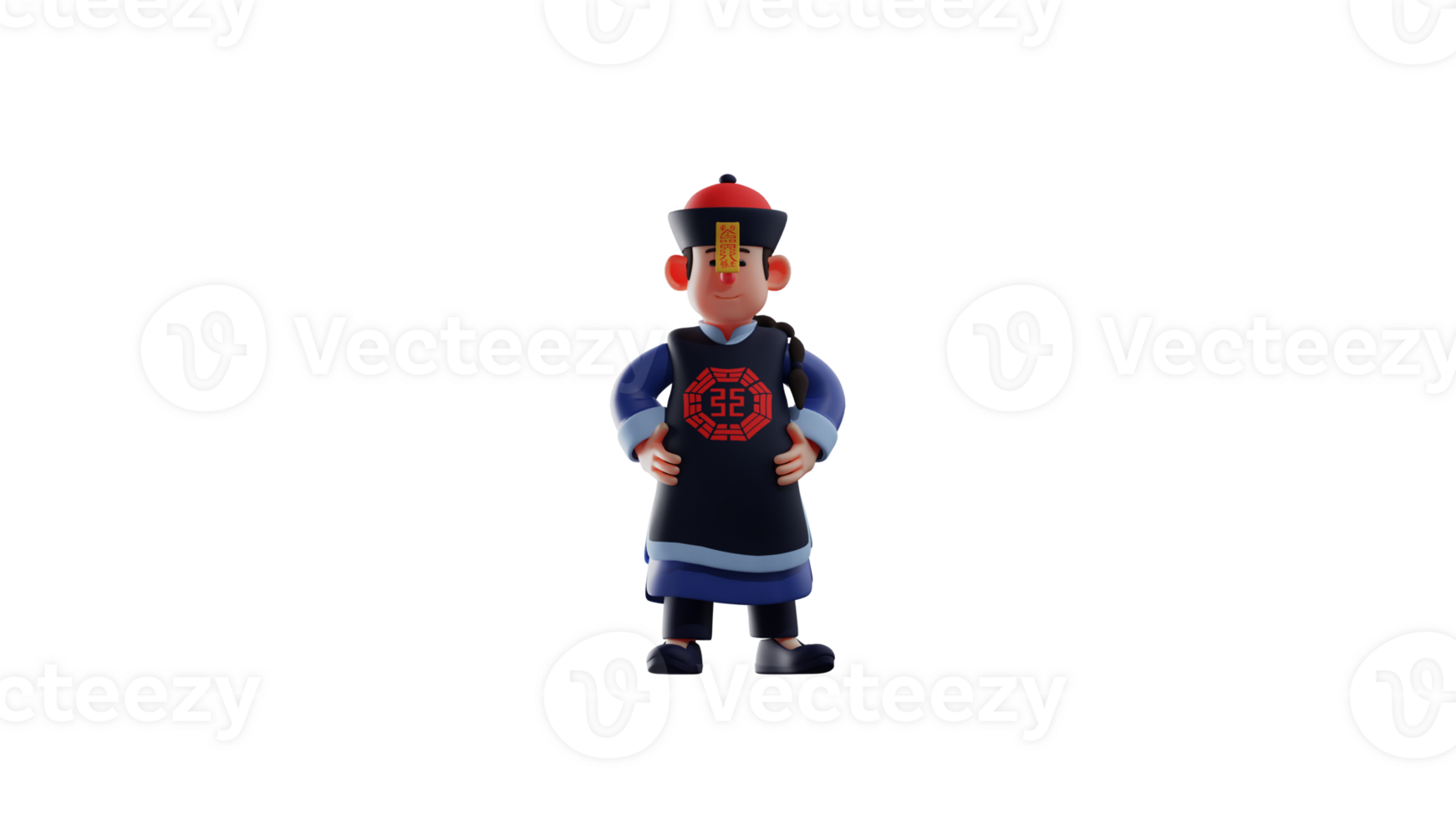 3D illustration. Great vampire 3D cartoon character. The vampire put his hands on his waist. Vampires look dashing and charming. The Vampire showed his smile to everyone. 3D cartoon character png