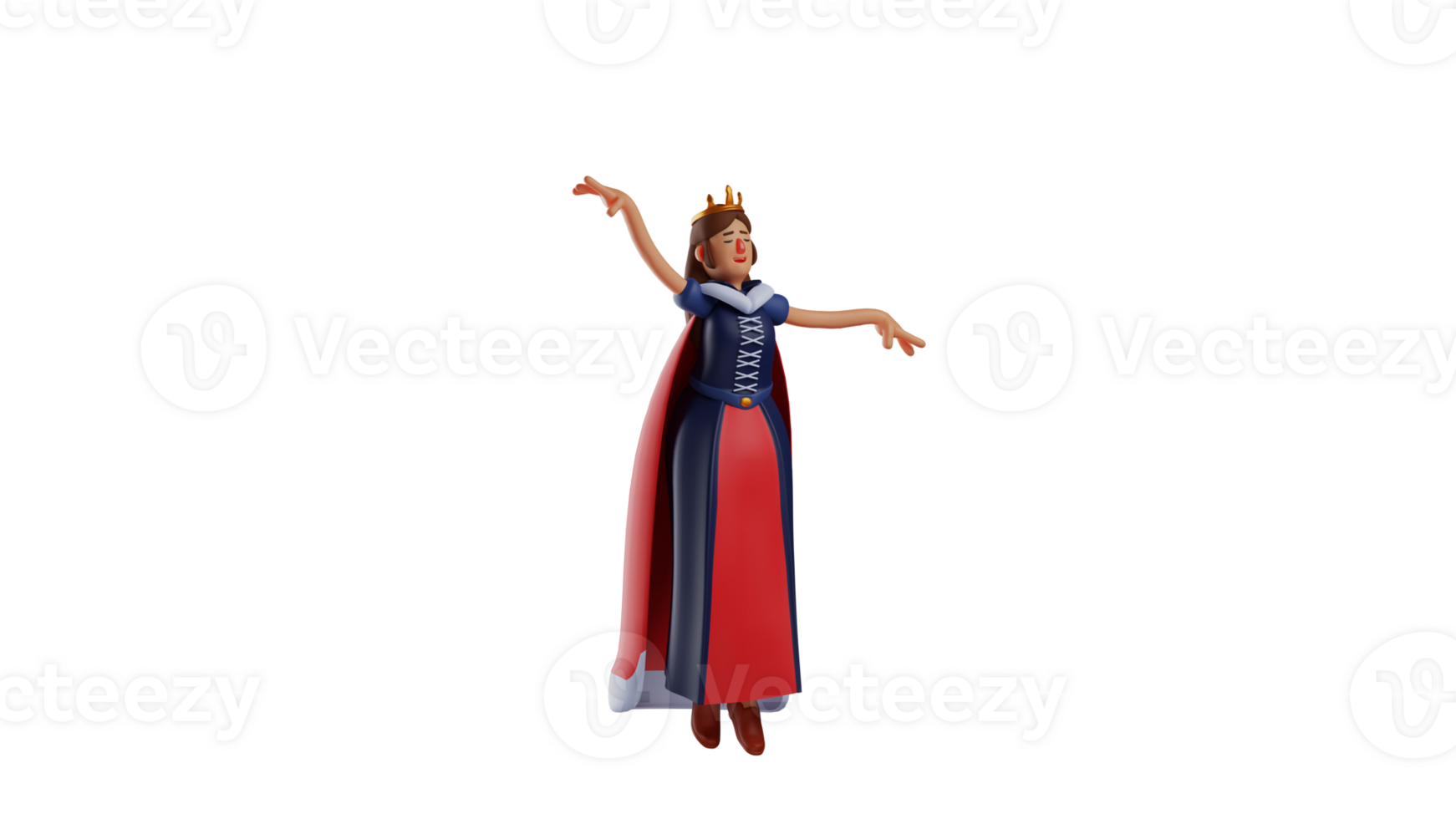 3D illustration. Talented Princess 3D cartoon character. The royal princess is dancing. The royal princess shows off her dance skills. Princess looks beautiful and elegant. 3D cartoon character png