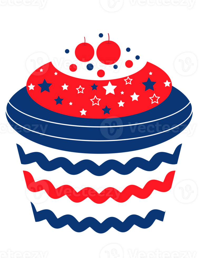 4th July Independence Day USA Cupcake png