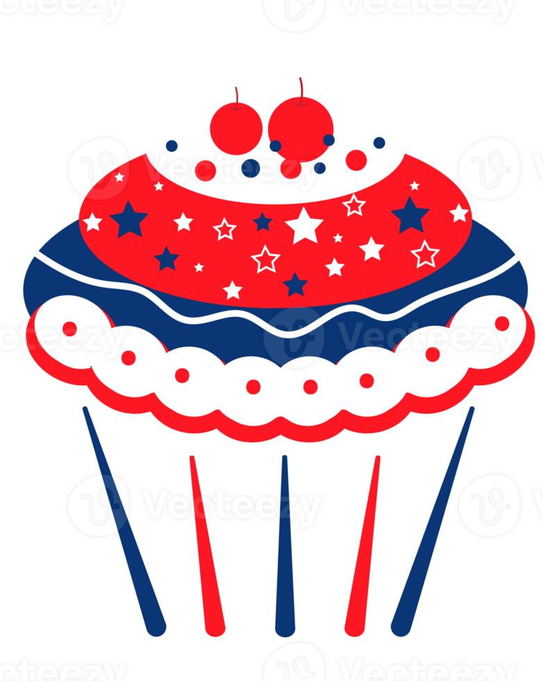 4th July Independence Day USA Cupcake png