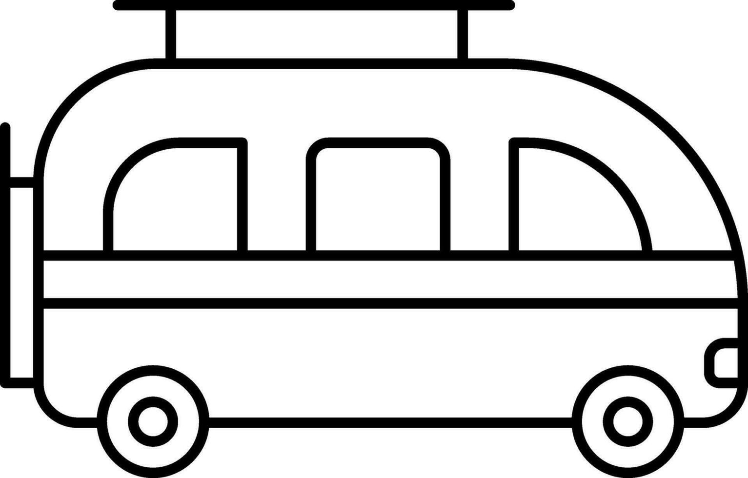 Black Stroke Illustration Of Mini Bus Icon. vector