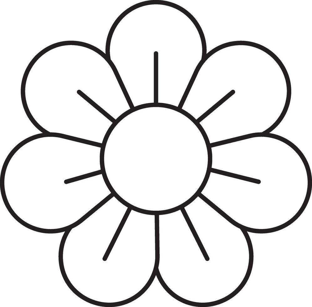 Isolated Flower Icon In Line Art. vector
