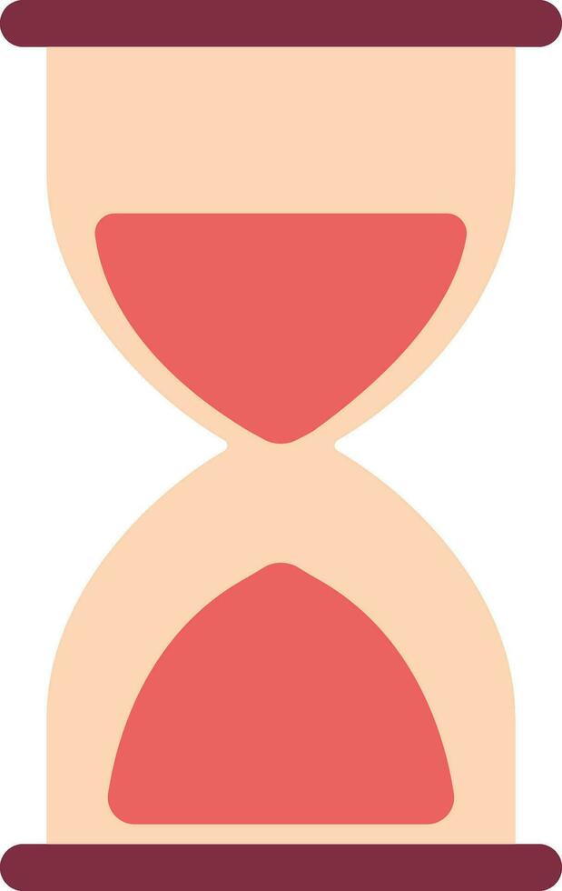 Flat Style Sand Glass Peach And Red Icon. vector
