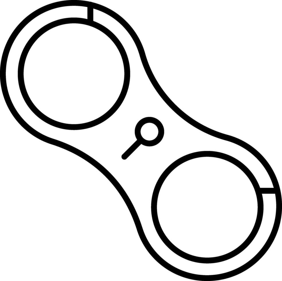 Rigid Handcuffs Icon In Black Outline. vector