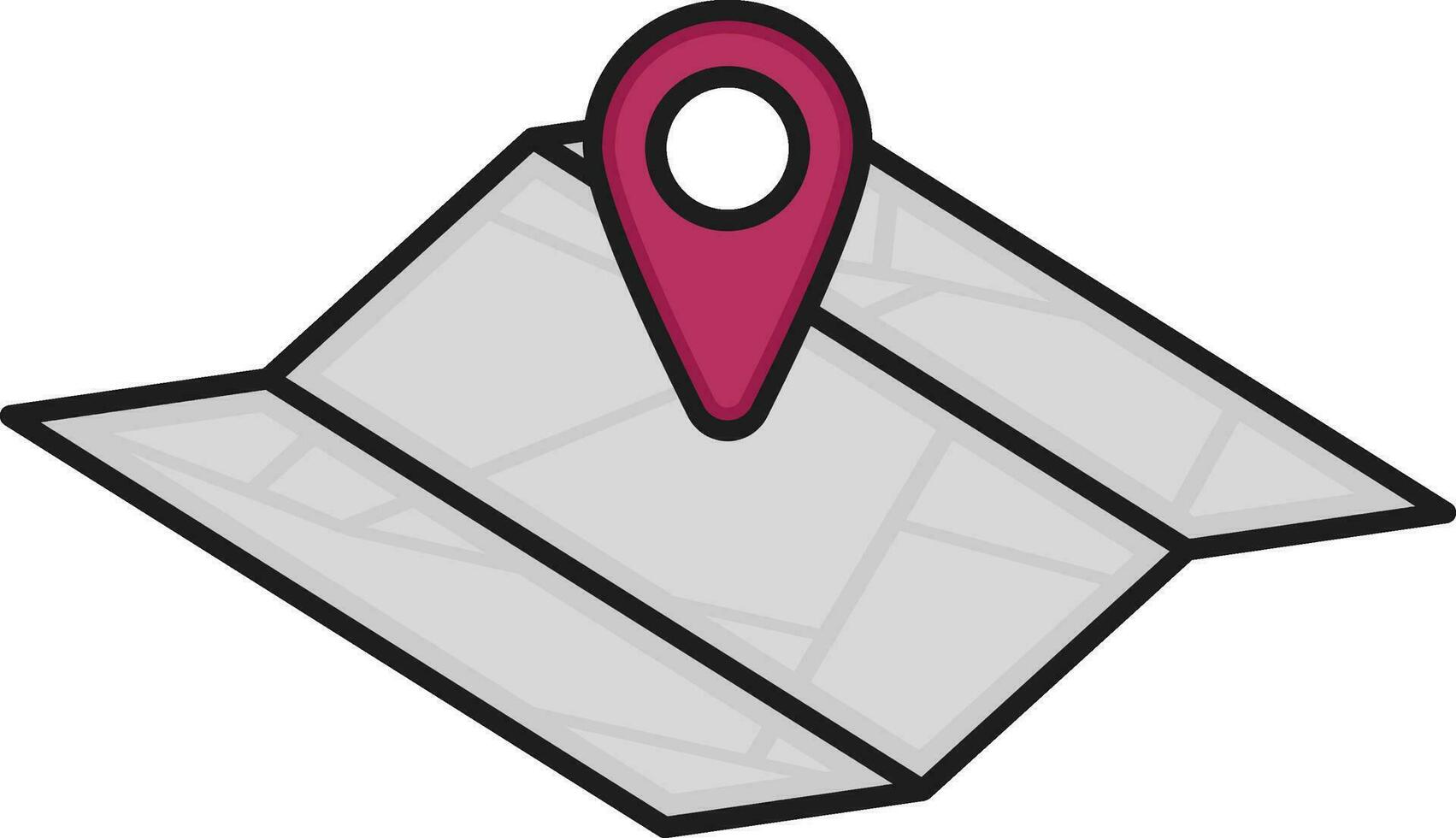 Pink And Grey Illustration of Map Icon. vector
