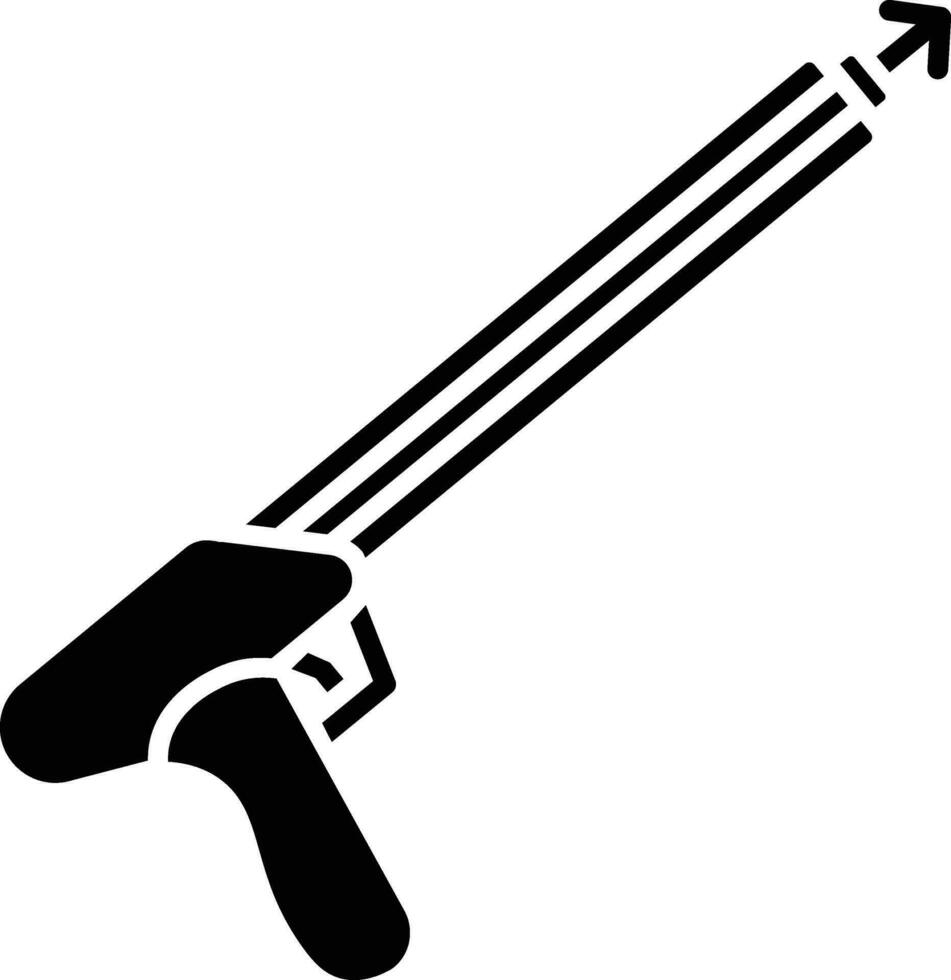 Isolated Spear Gun Icon In Glyph Style. vector