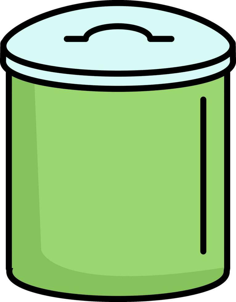 Dustbin Icon In Blue And Green Color. vector