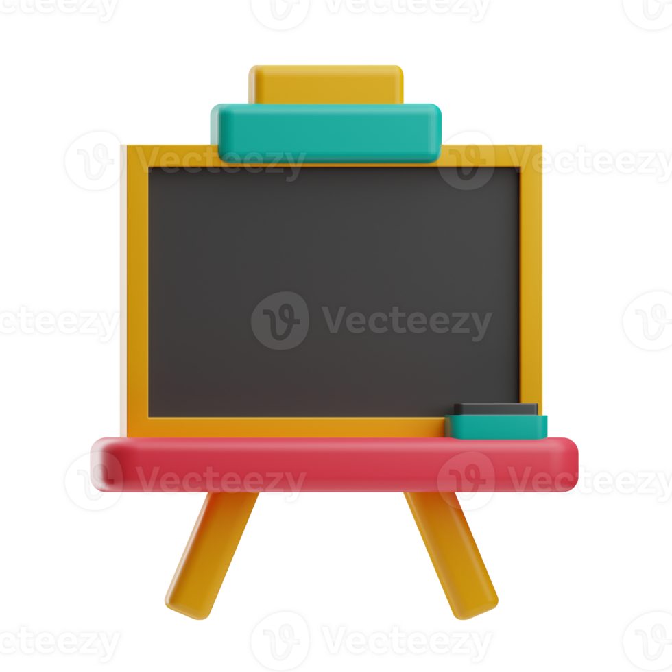 kindergarten Blackboard illustration 3d png