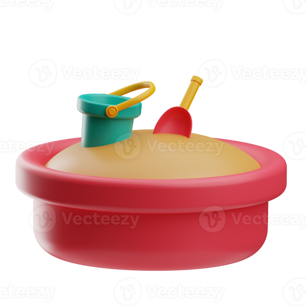 kindergarten sandbox illustration 3d png
