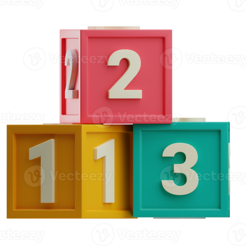 kindergarten blocks illustration 3d png