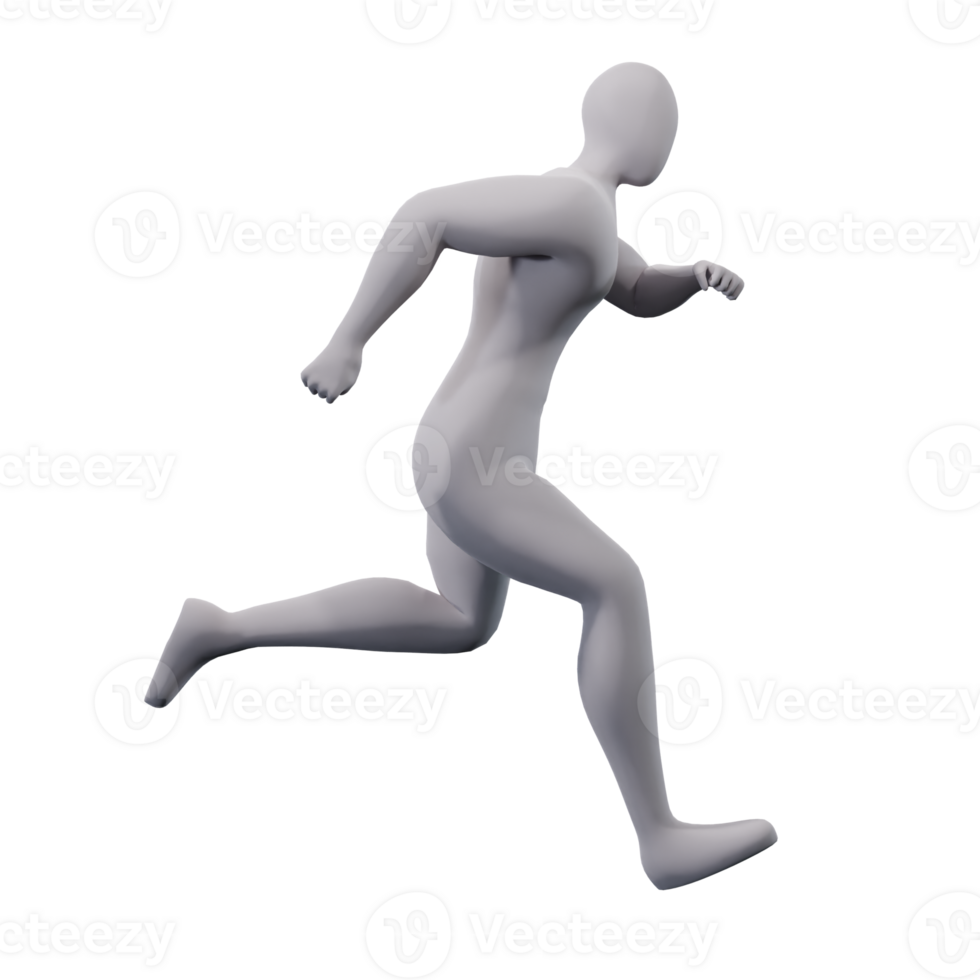 3d illustration of man running. 3d rendering of human people character. 3d businessman character render. png