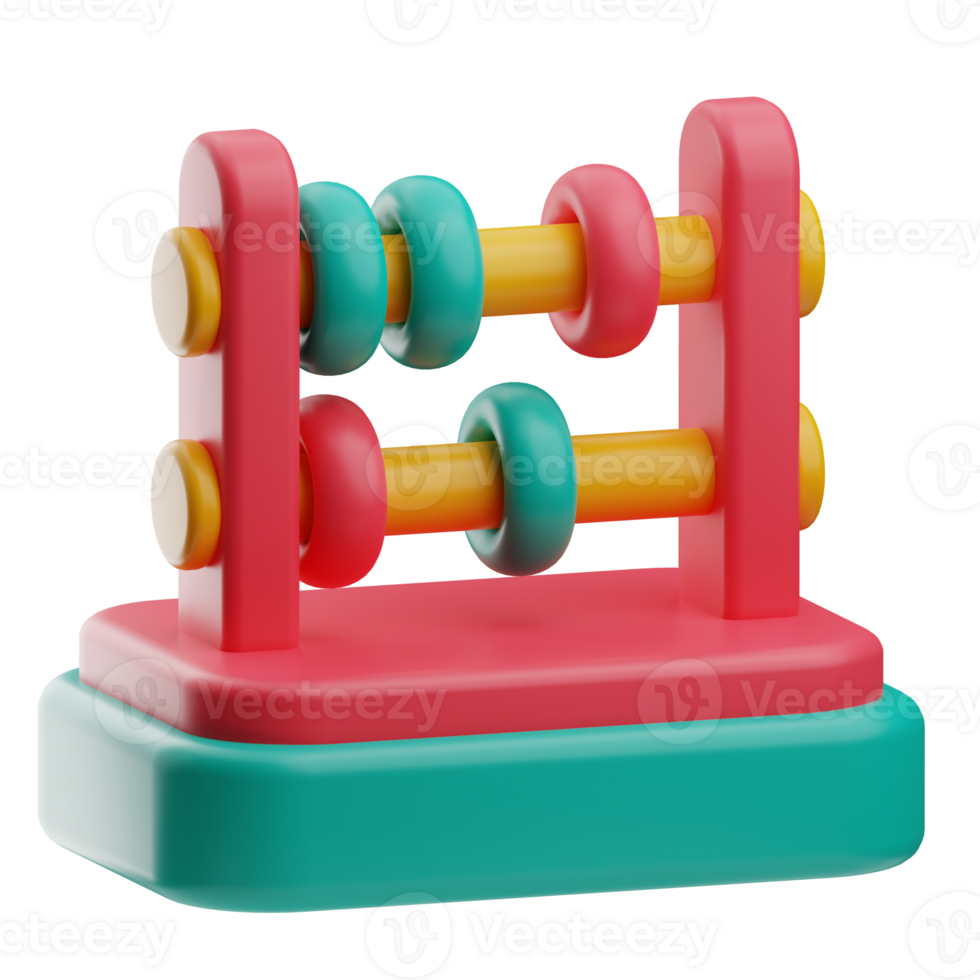 kindergarten abacus illustration 3d png